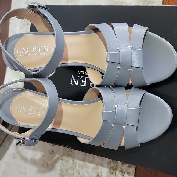 Ralph Lauren Ankle Strap  Platform Sandals 1" Platform 2.75" heel 100% Authentic - Picture 12 of 13